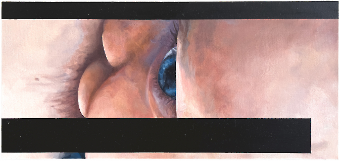 blackout, 23,5x50, Öl auf Leinwandplatte, 2023