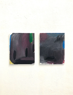 Ohne Titel, jeweils 50x40, Öl auf Multiplex, 2023