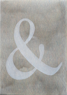 &, 57x40, Tusche, Buntstift und Acrylfarbe auf Leinwand, 2023