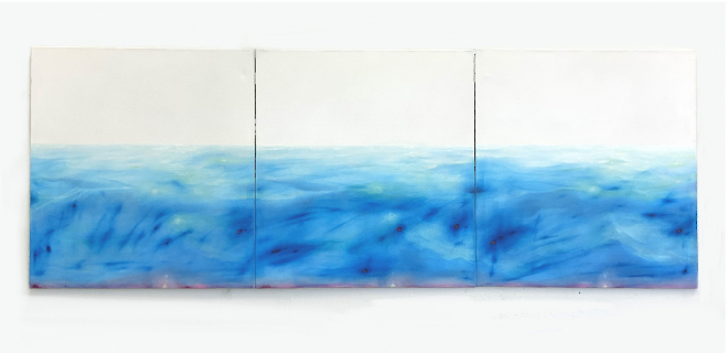 Gebrochenes Wasser, jeweils 100x120, Öl auf Leinwand, 2023