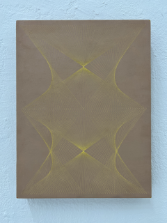 Geschwister (1 von 3), 41x31, Öl, Pigment und Wachs auf Kirschbaumholz, 2023